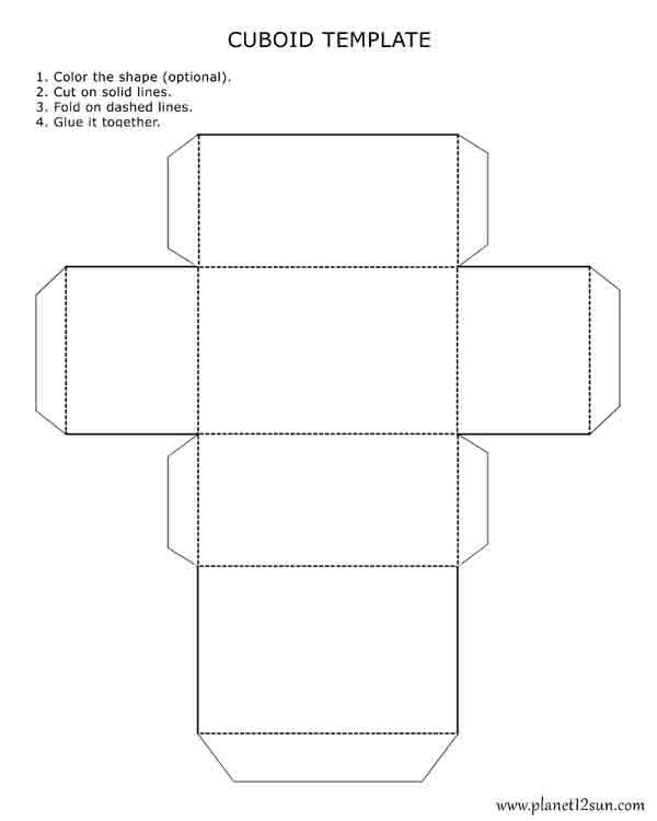 foldable 3D cuboid template