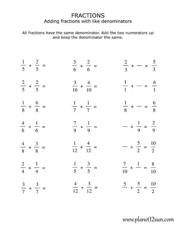 fractions- adding