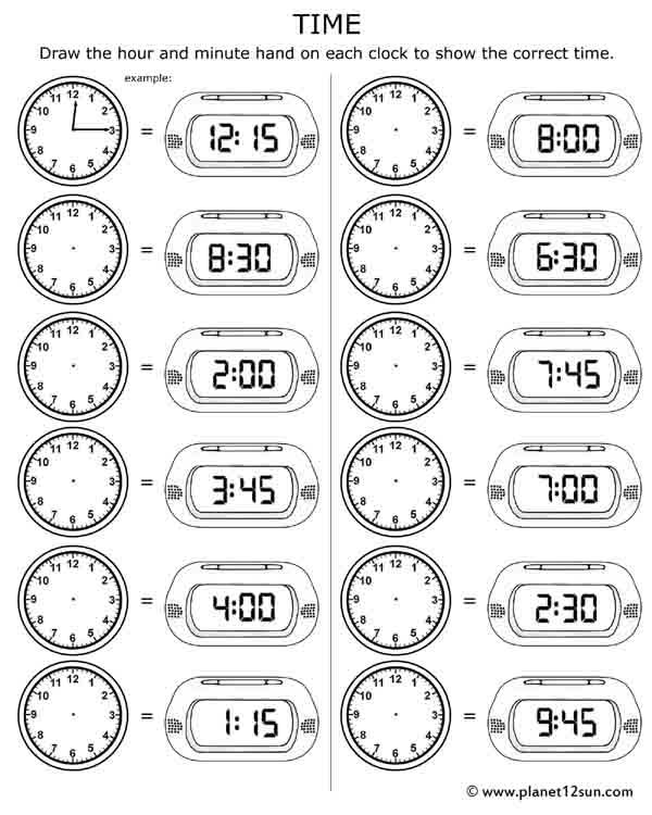 time worksheet