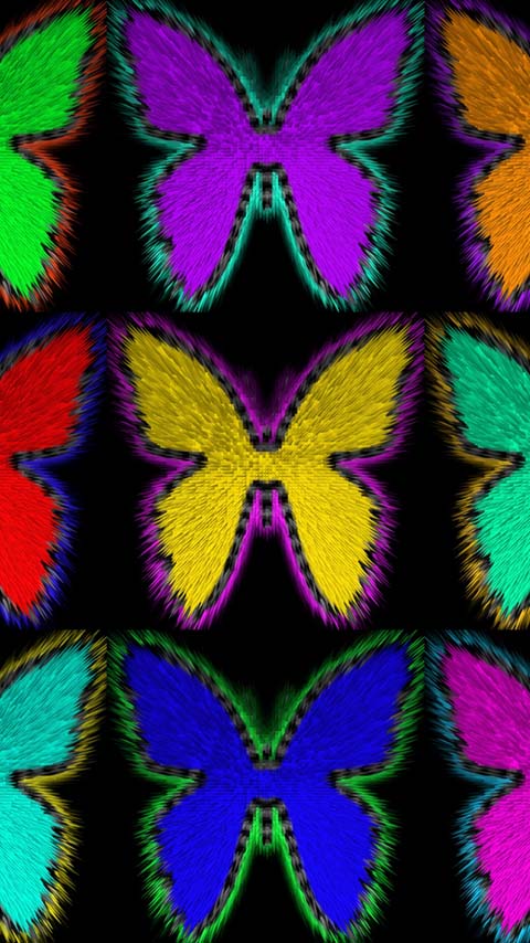 butterflies colorful dark background wallpaper phone