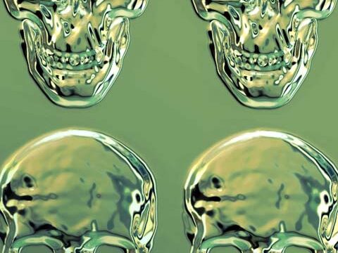 skulls crystal green wallpaper background phone