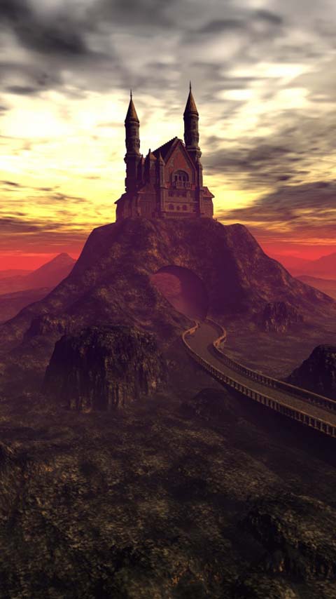 castle sunset dark wallpaper background phone