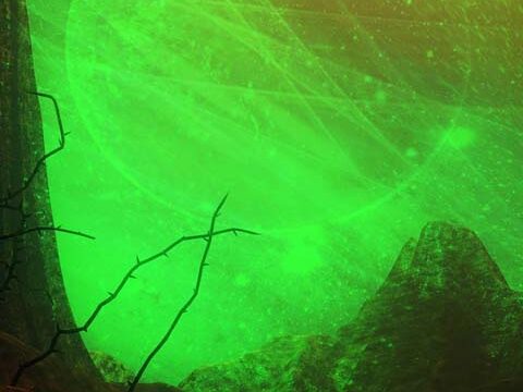 alien planet green glowing wallpaper background phone