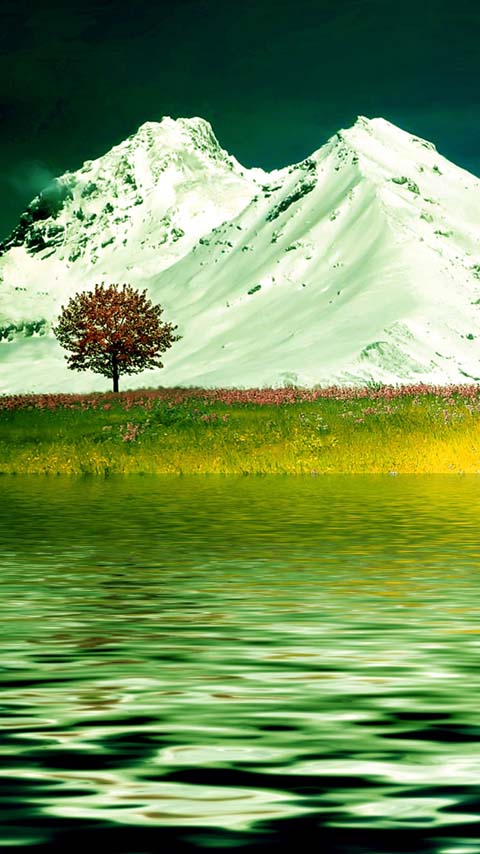 twin peaks green mountains lake wallpaper background phone