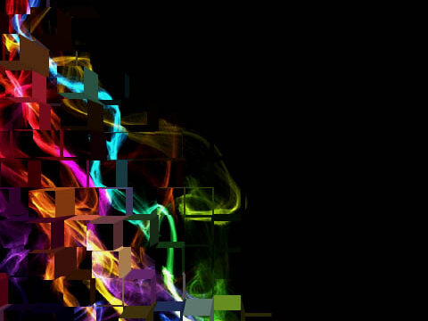 squares abstract smoke wavy rainbow multicolored dark black wallpaper background phone
