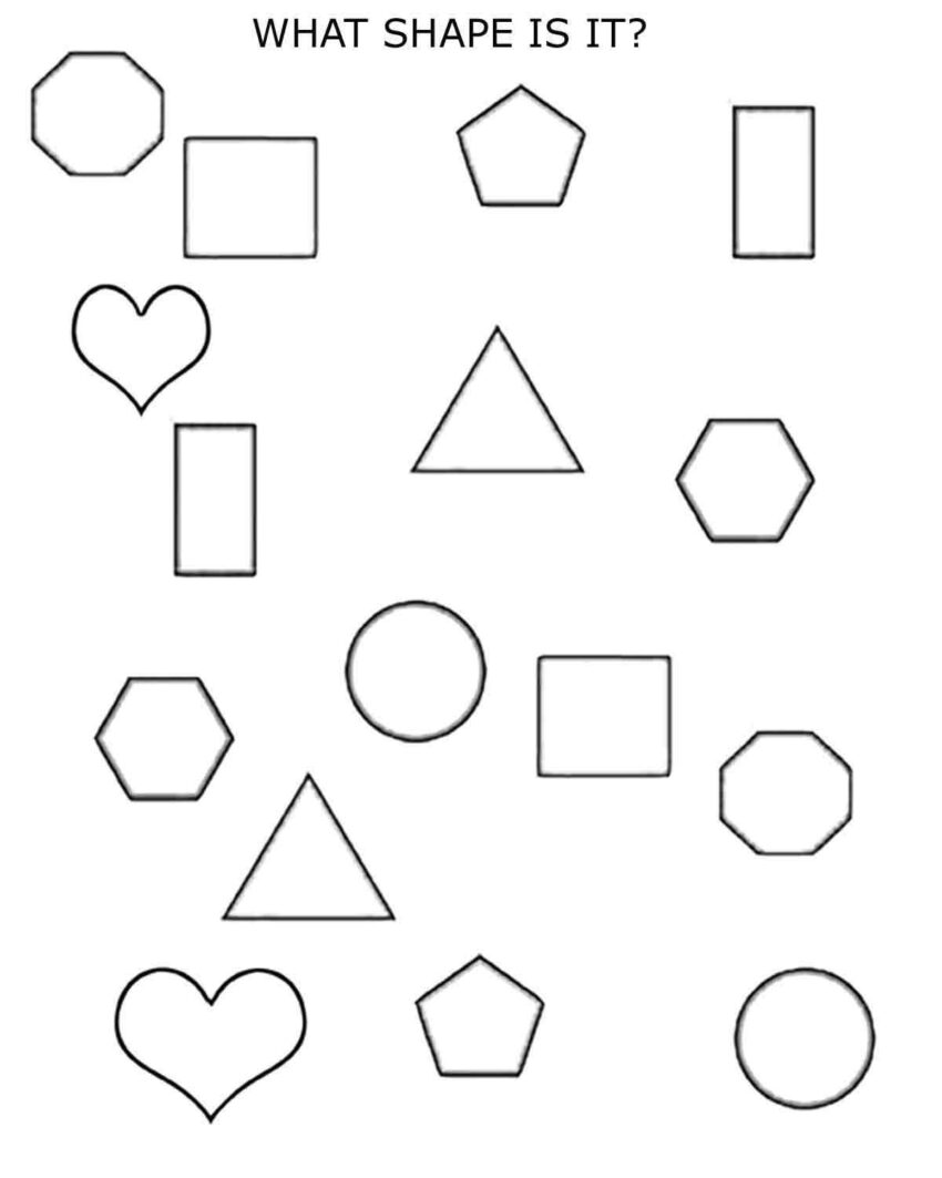 2D shapes 2nd grade free printable worksheet