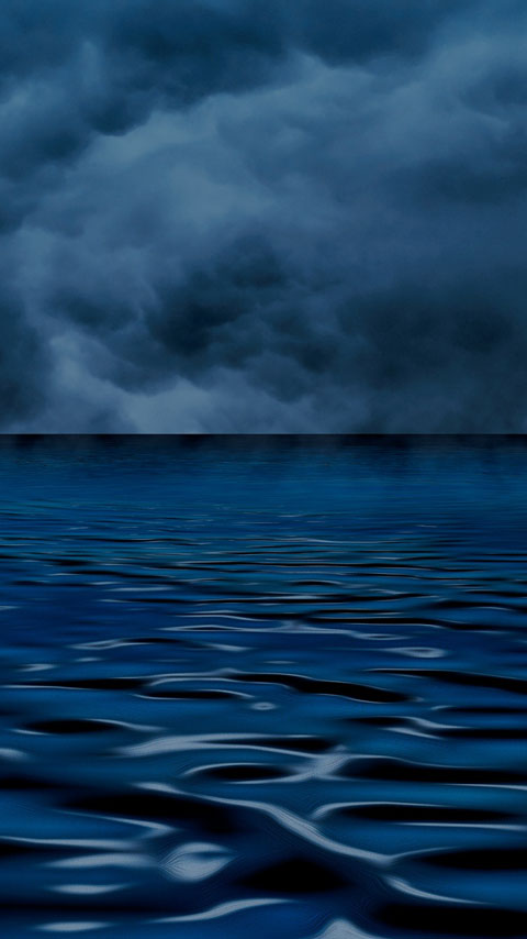 cloudy sky dark blue ocean wallpaper phone background