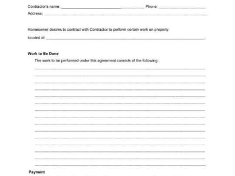 home repairs agreement free contractor landlord tenant form pdf printable