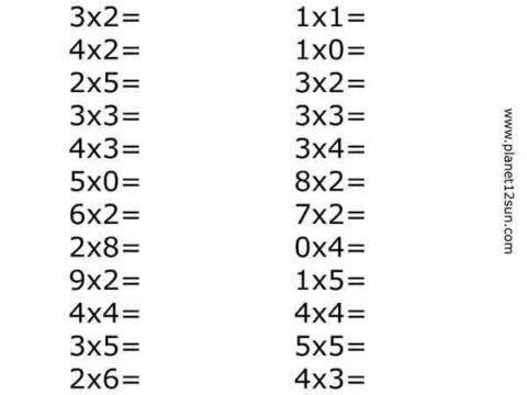 multiplying worksheet